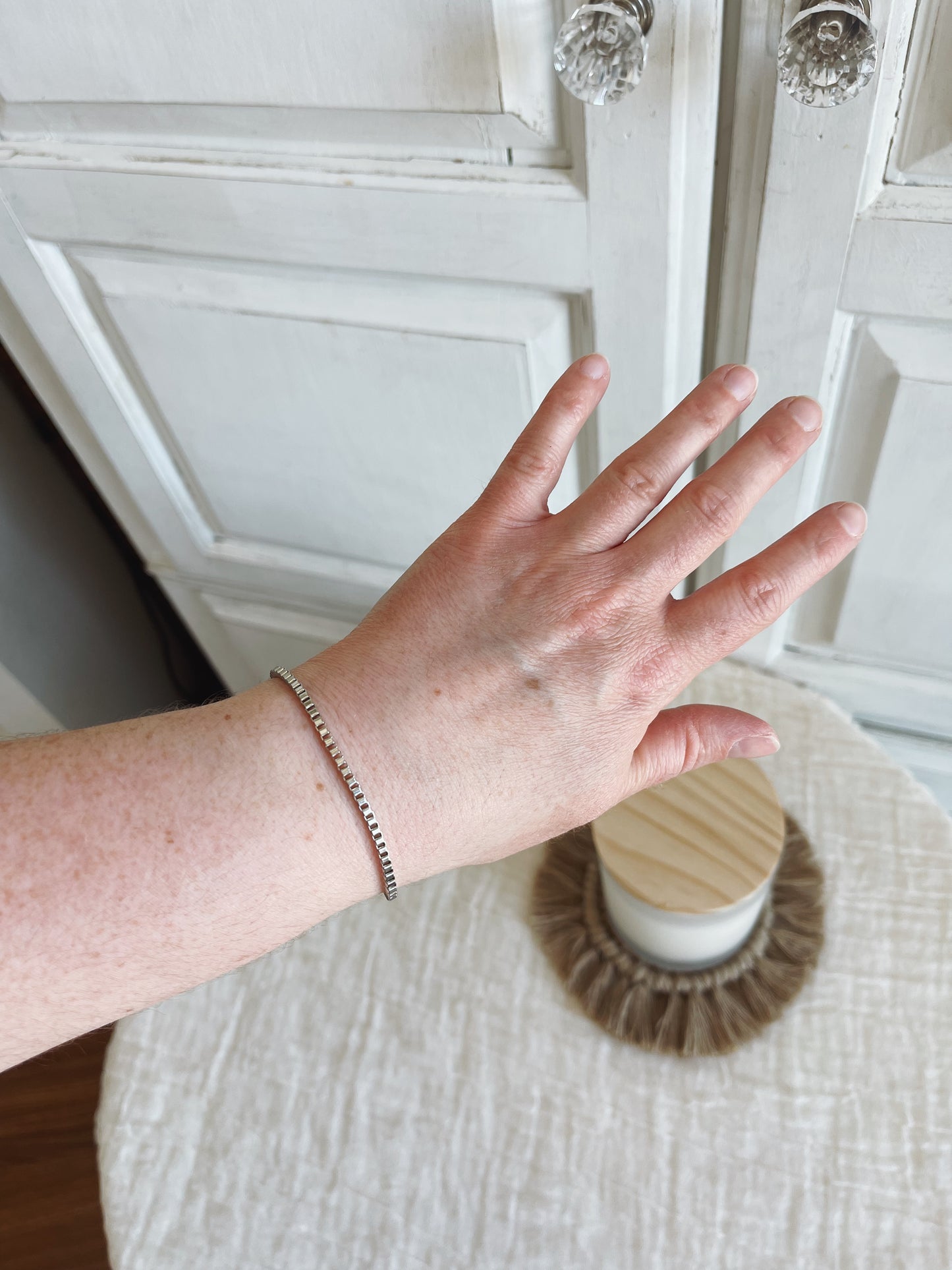 Sterling Silver Box Chain Bracelet