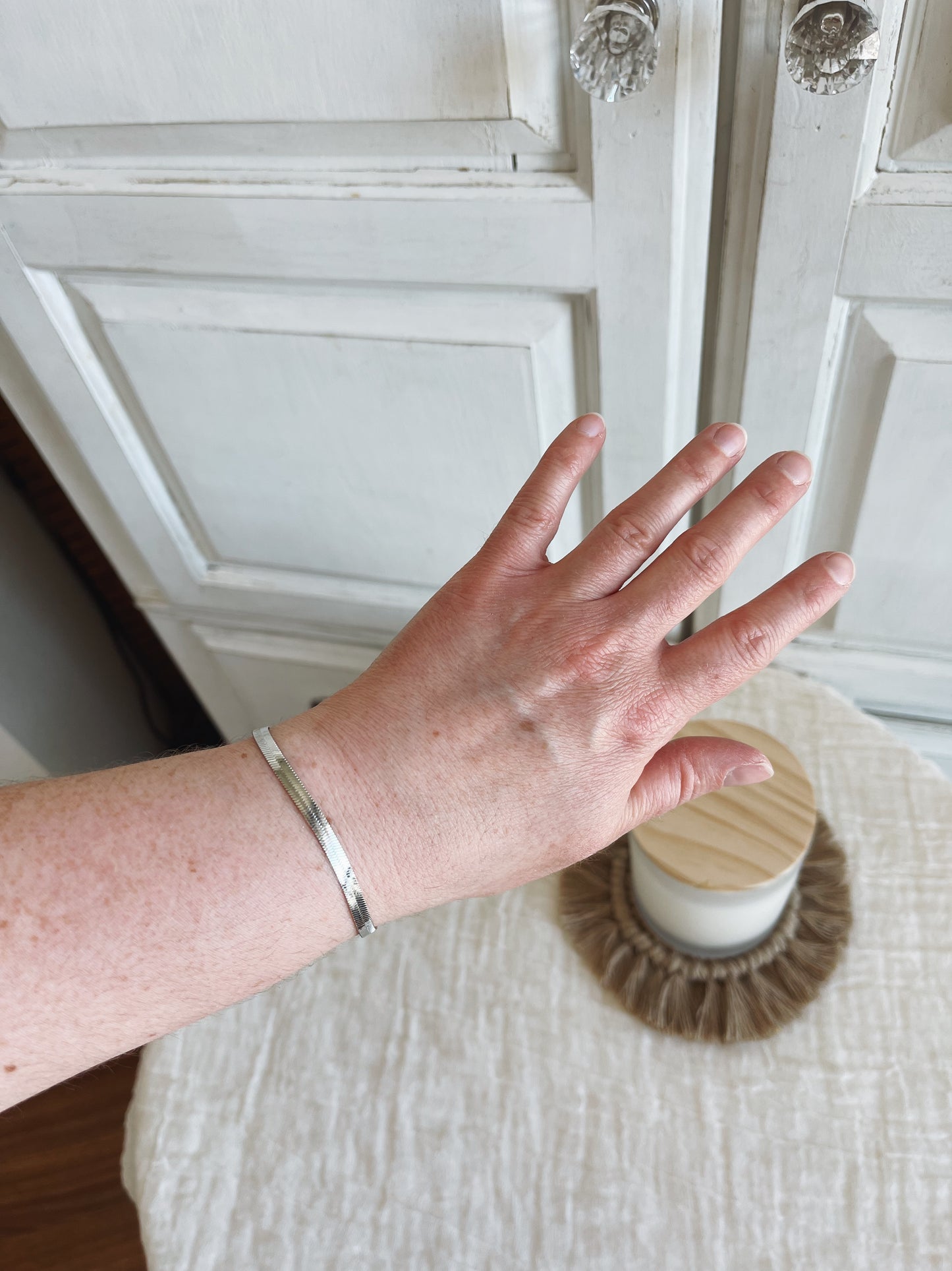 Sterling Silver Herringbone Bracelet