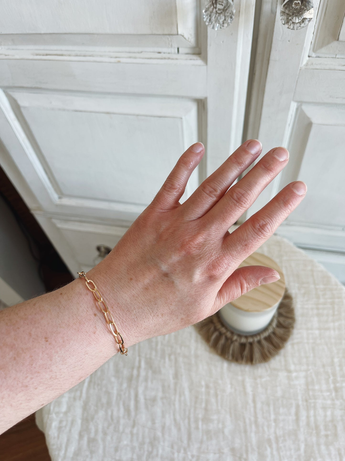 14k Gold Paperclip Bracelet