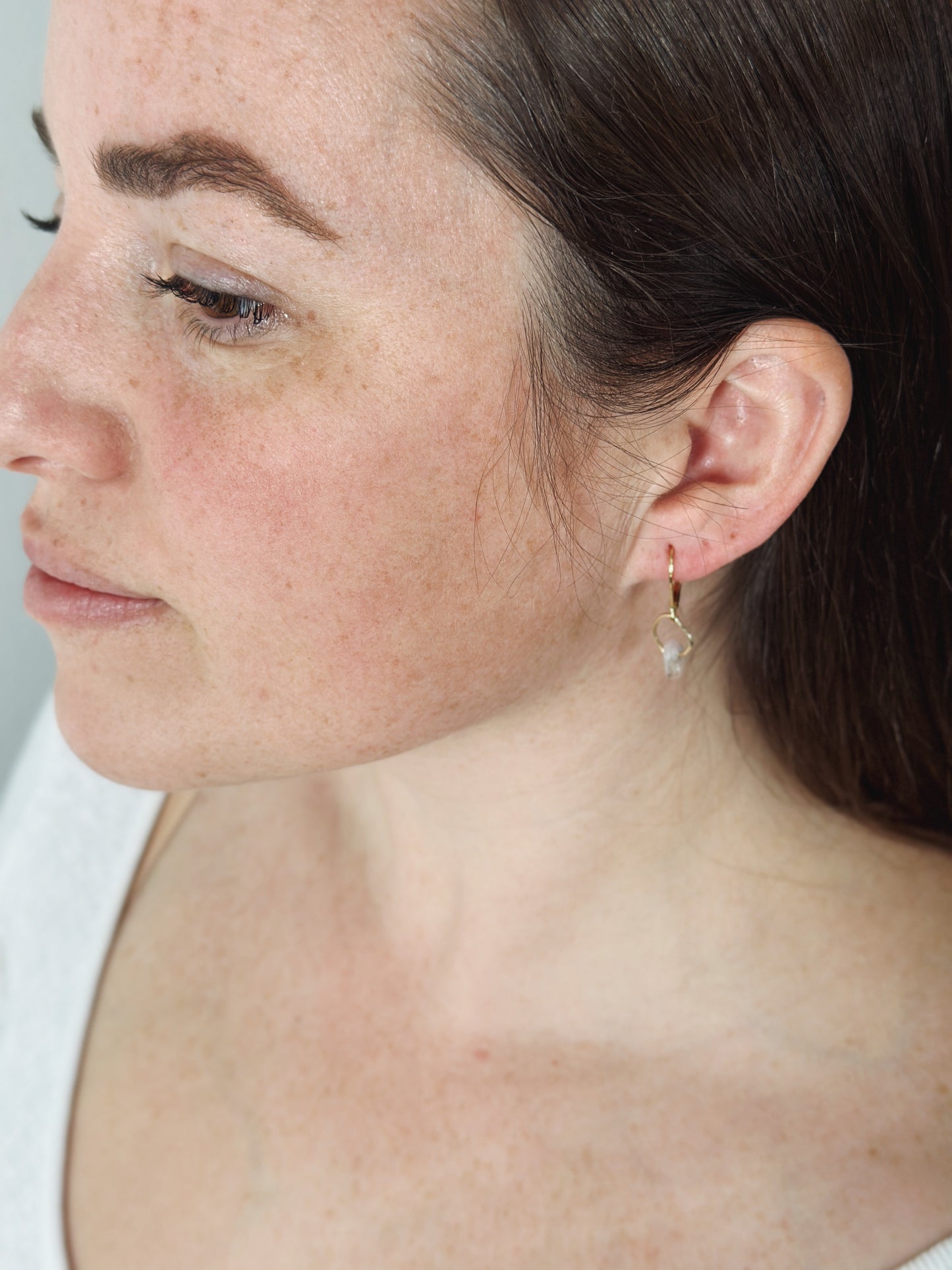 Morganite 24k Gold French Hook