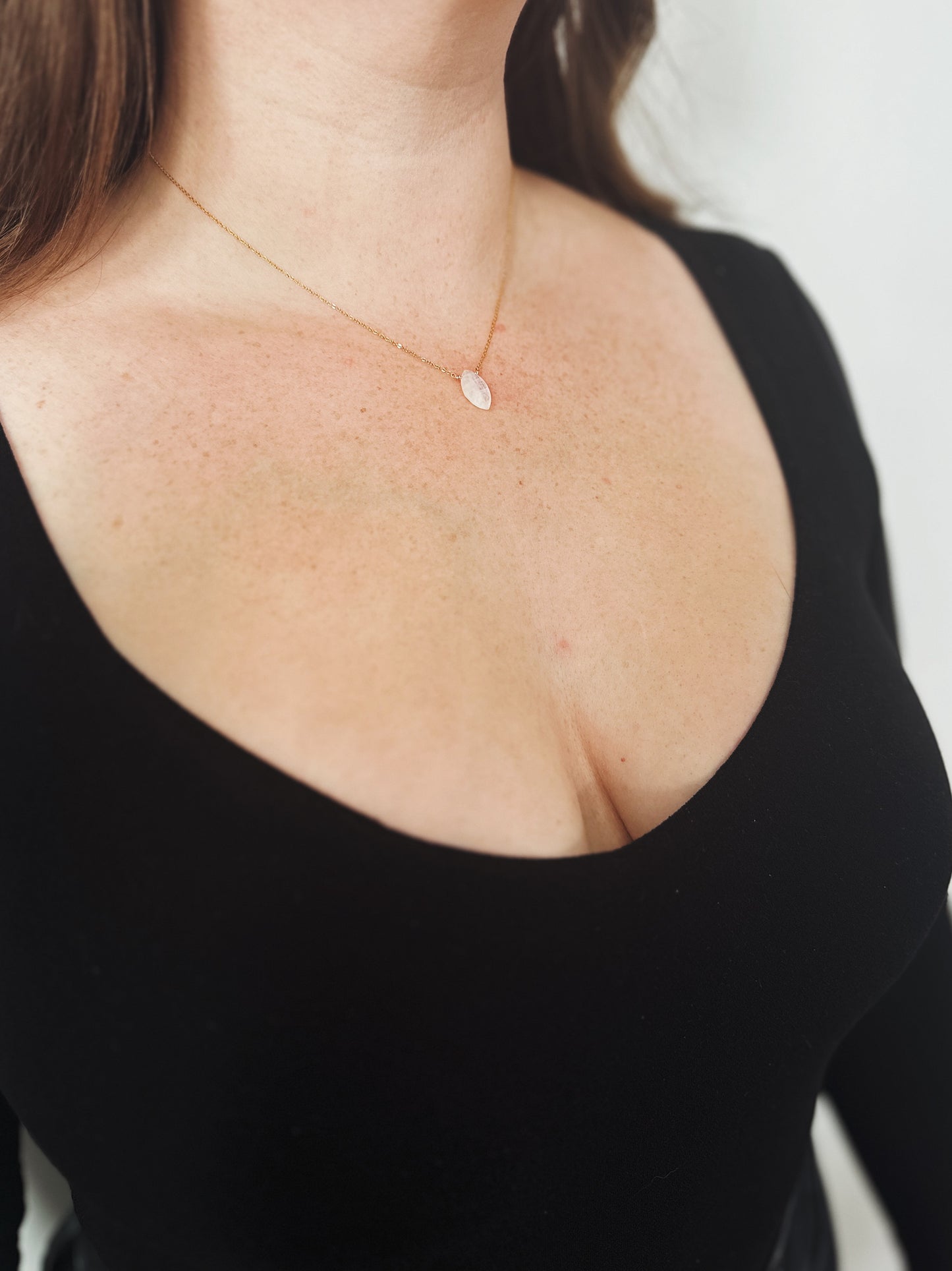 Moonstone Briolette Gold Necklace