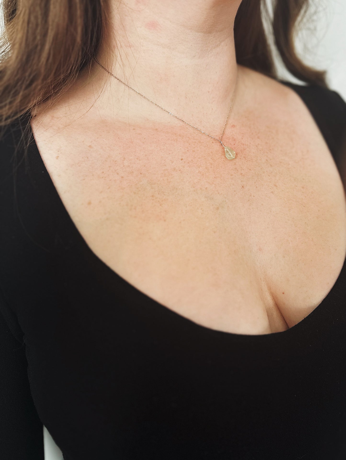 Fluorite Drop Silver Necklace
