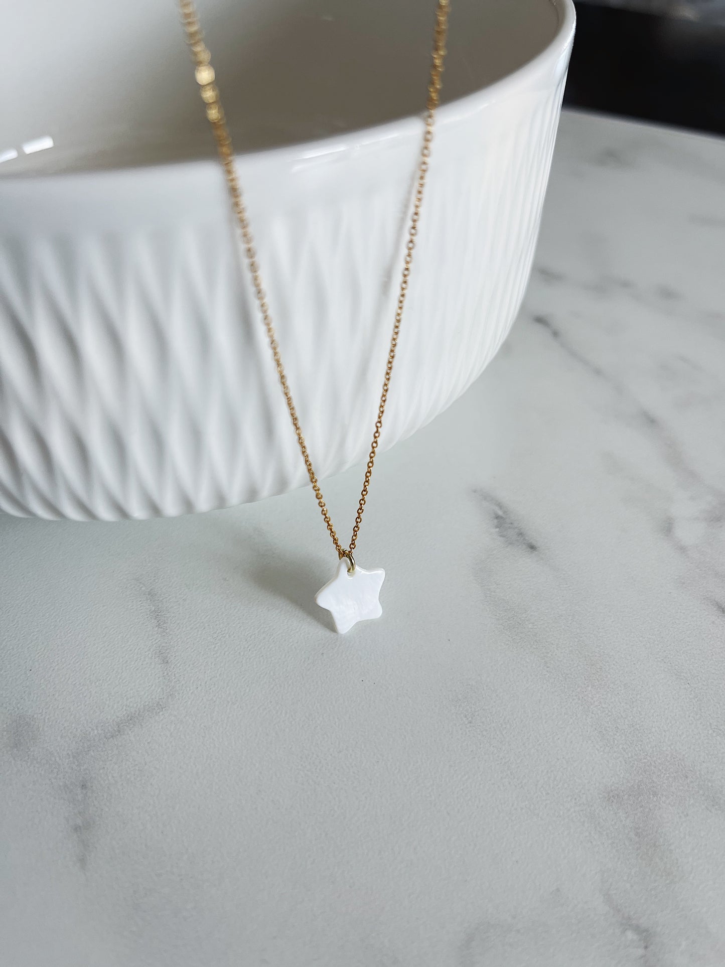 Mother of Pearl Star Gold Necklace