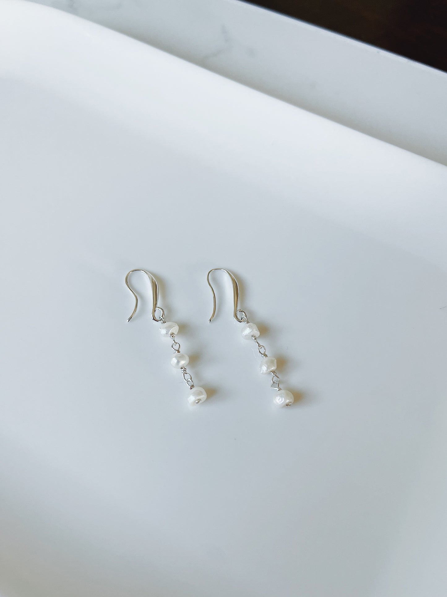 Pearl Chain Sterling Silver Hook