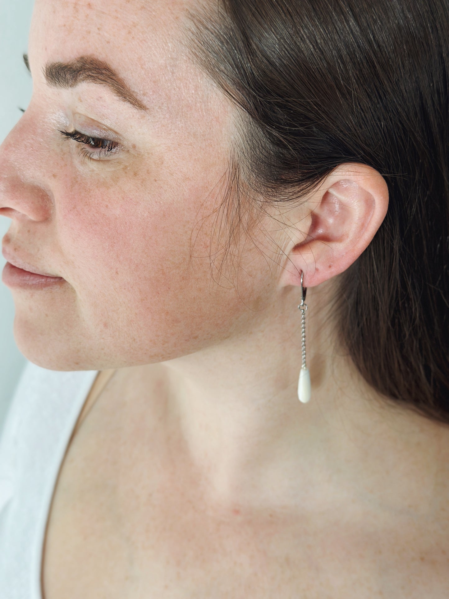 Mother of Pearl Stainless Steel French Hook