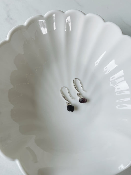 Garnet Sterling Silver Hook