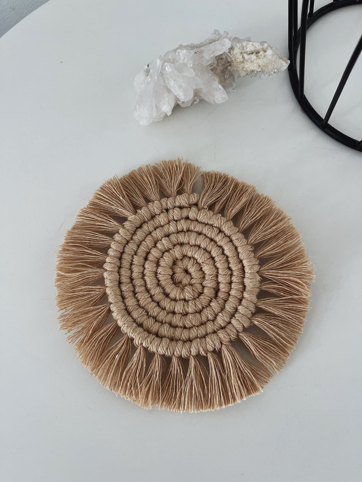 Macrame Coaster Buttermilk