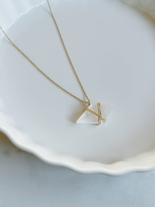 Selenite Gold Necklace