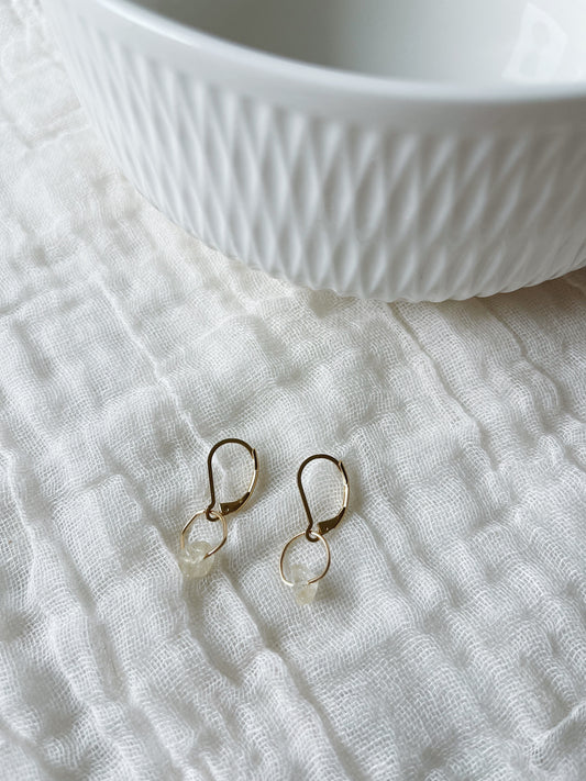 Citrine 24k Gold French Hook