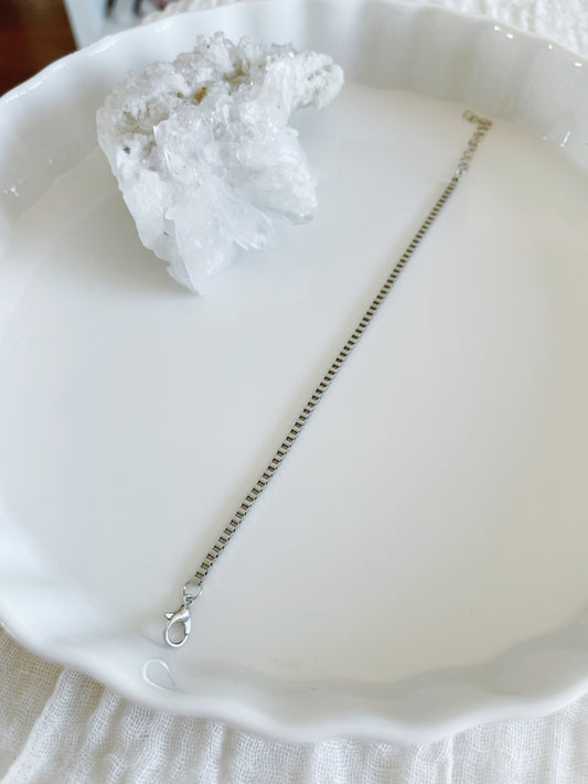 Sterling Silver Box Chain Bracelet