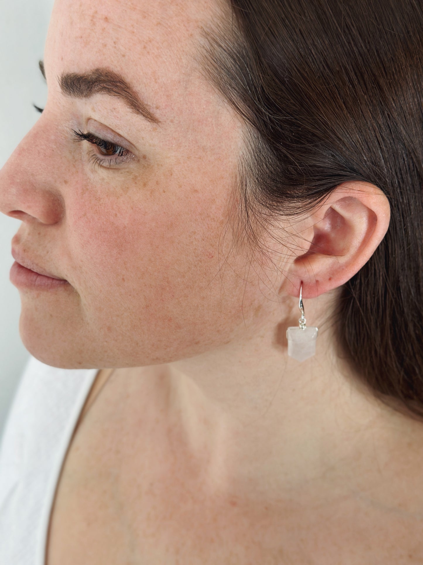 Rose Quartz Point Sterling Silver Hook