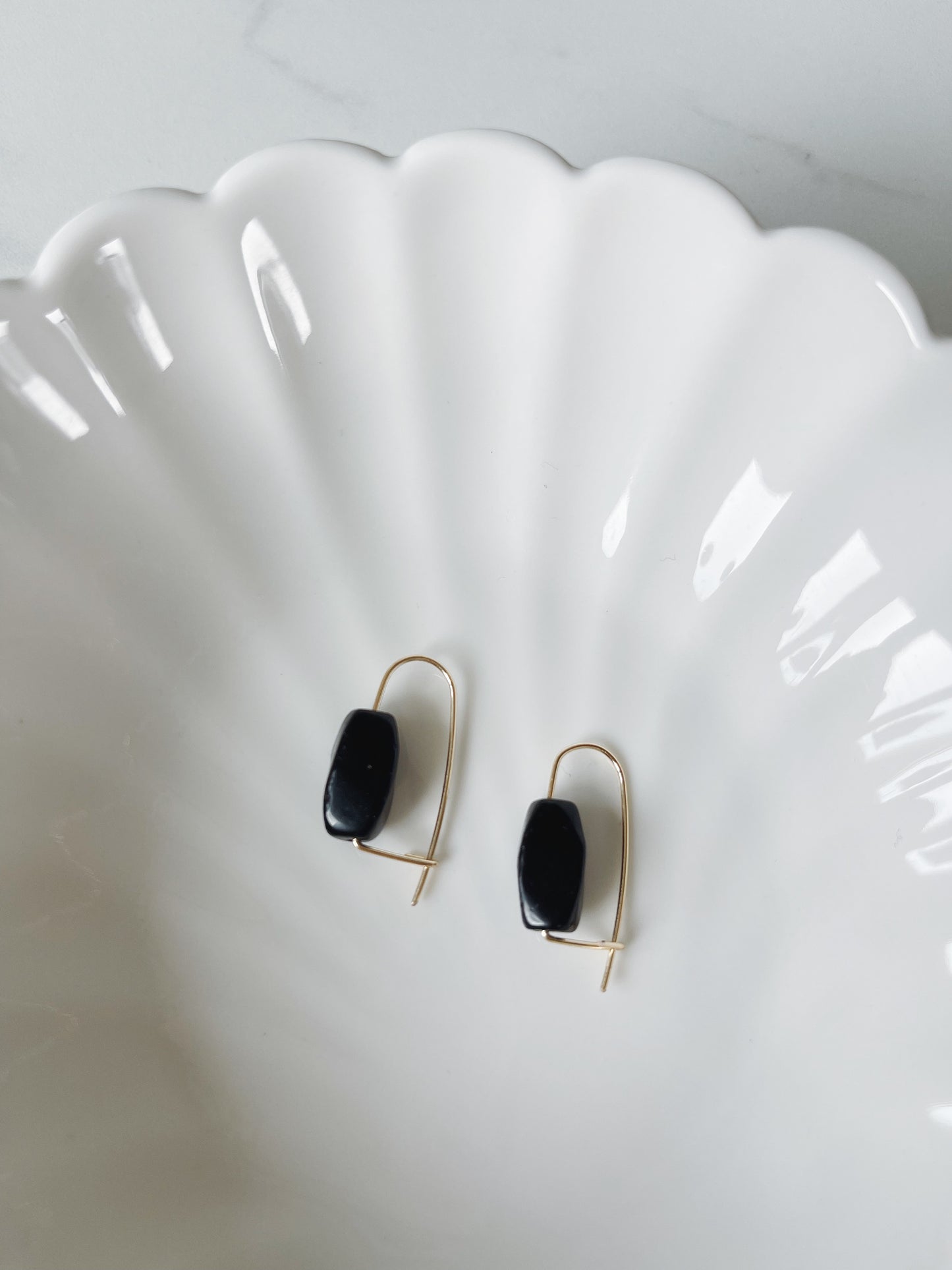 Onyx 14k Gold wire Earring Hook