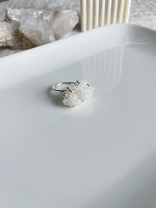 Angel Wing Quartz Sterling Silver Ring