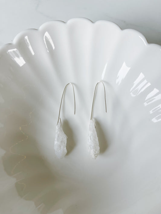 Aura Quartz Sterling Silver wire Earring