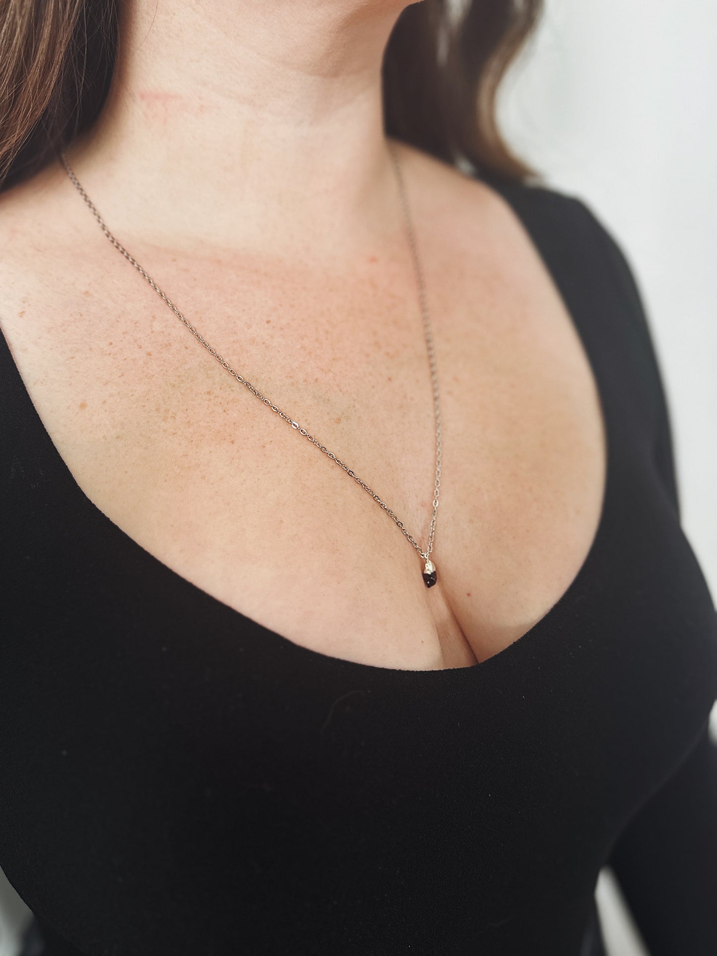 Garnet Silver Necklace