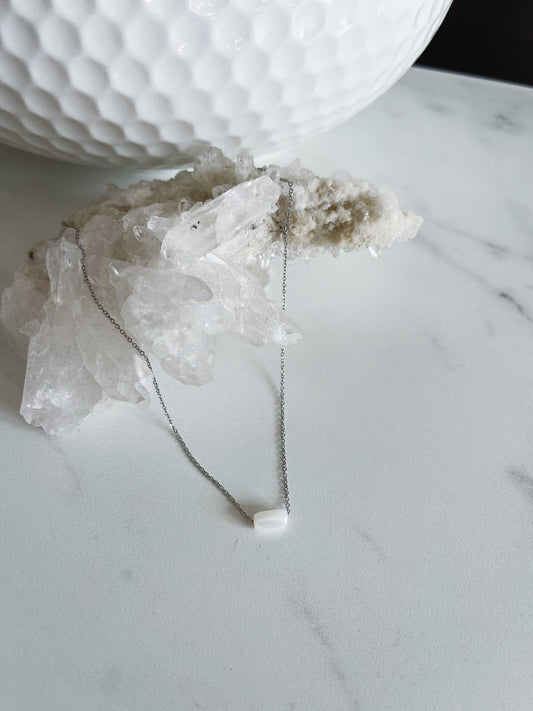 Mother of Pearl Silver Necklace