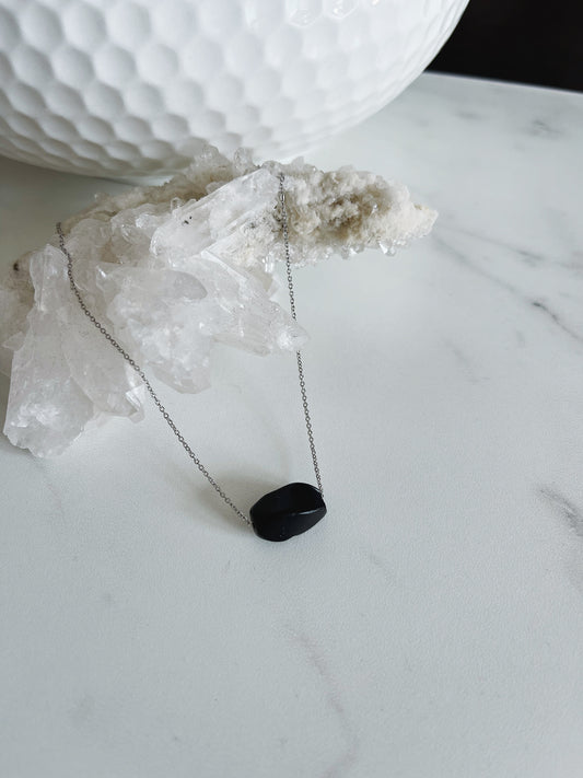 Black Onyx Silver Necklace