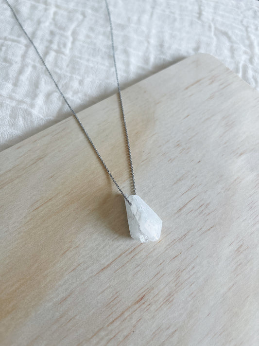 Aura Quartz Silver Necklace
