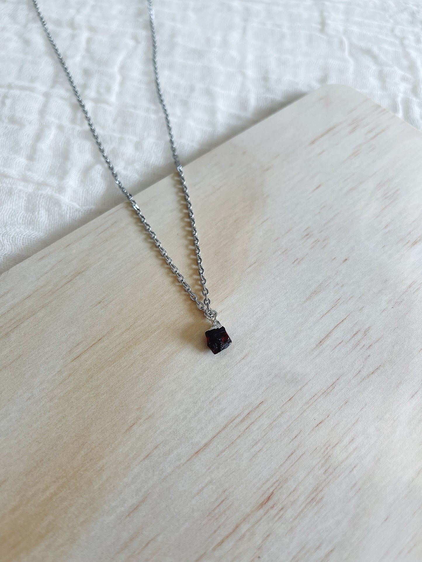 Garnet Silver Necklace